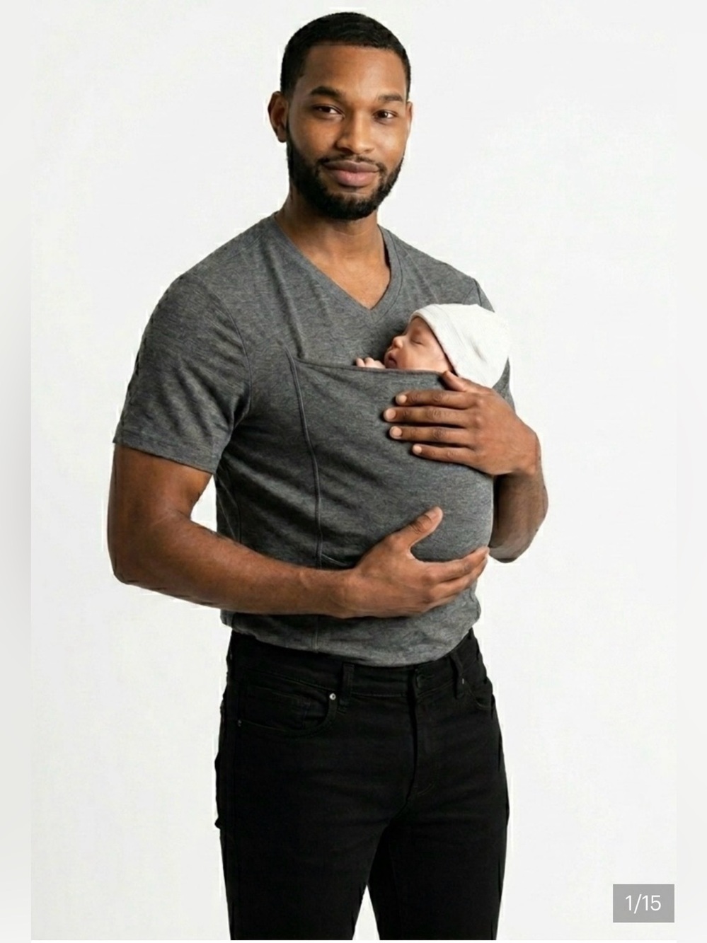 Lalabu Men’s Dad Shirt Babywearing Shirt Heather Gray , XL